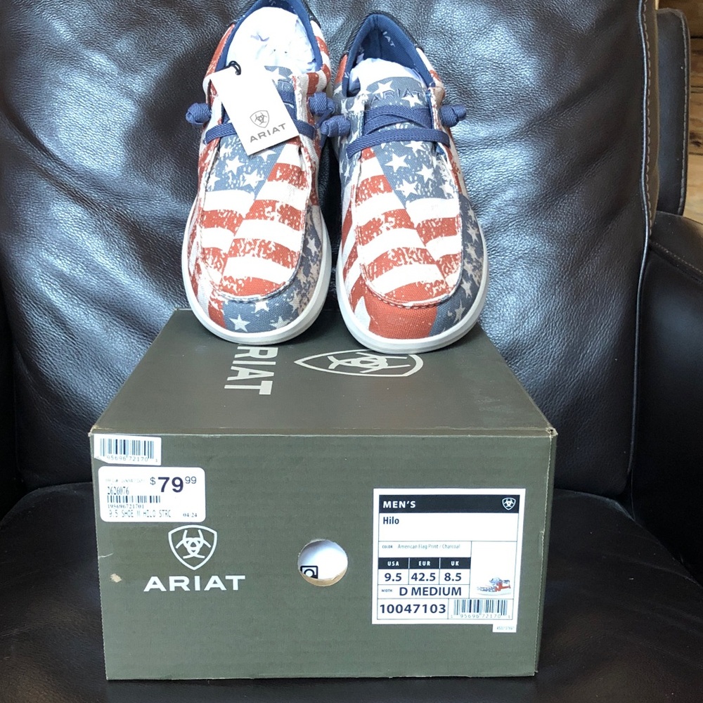 Ariat Men's Patriotic Moccasins - Red, White, Blue
